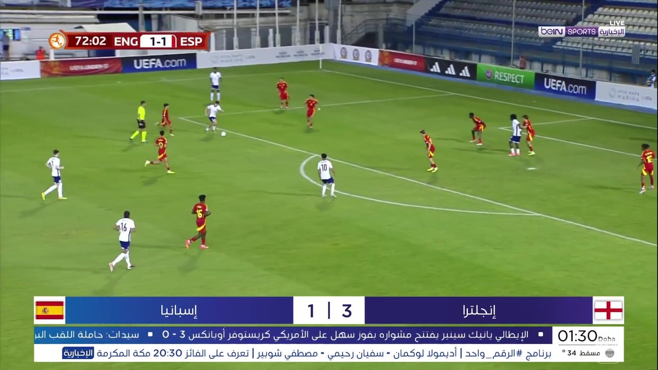 إنجلترا تبلغ ربع نهائي بطولة أوروبا للناشئين تح...