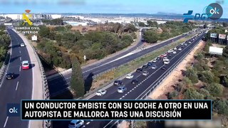 Un conductor embiste con su coche a otro en una autopista de Mallorca tras una discusión