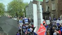 Irish chief rabbi Yoni Wieder at pro-Israel demonstration, Dublin, May 27, 2024