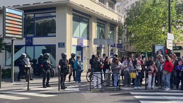 Les images de la manifestation devant les locaux de TF1 après l'annonce d'une Interview de Benjamin Netanyahu sur LCI