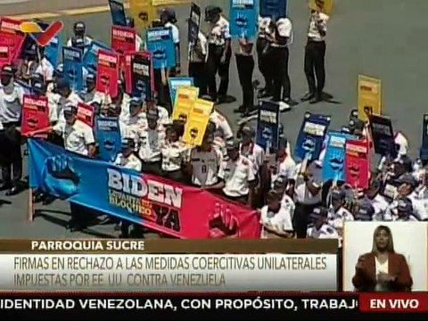 UNES recolecta firmas en rechazo a las medidas coercitivas unilaterales impuestas por EE.UU.