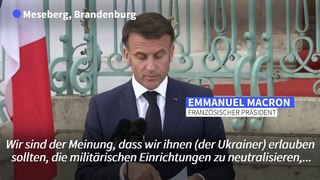 Macron: Ukraine soll Stützpunkte in Russland 