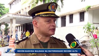 Recém-nascida baleada na maternidade recebe alta