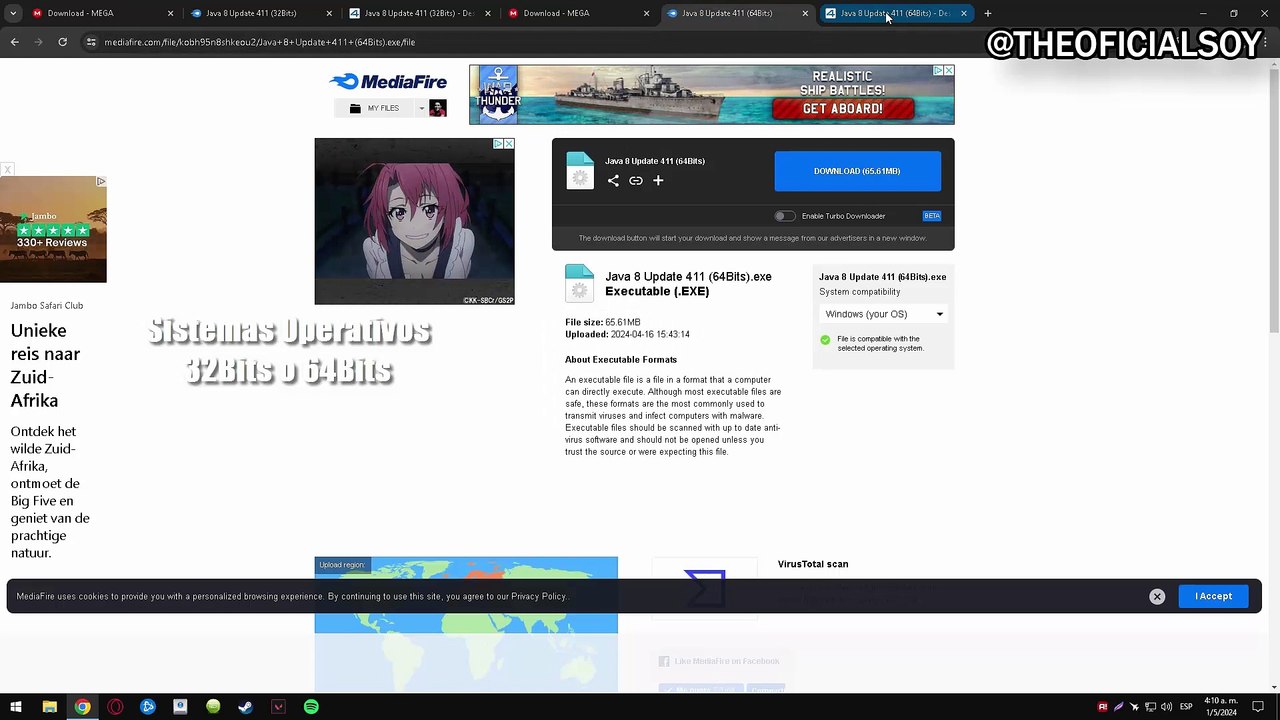 Descargar E Instalar Java 8 Update 411 Full Español 2024 (MEGA-MediaFire-4Shared)