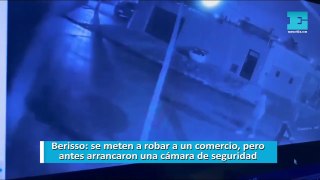 Berisso: se meten a robar a un comercio, pero antes arrancaron una cámara de seguridad