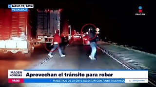 VIDEO: Sujetos aprovechan el tránsito para robar