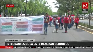 Integrantes de la CNTE avanzan sobre Paseo de la Reforma