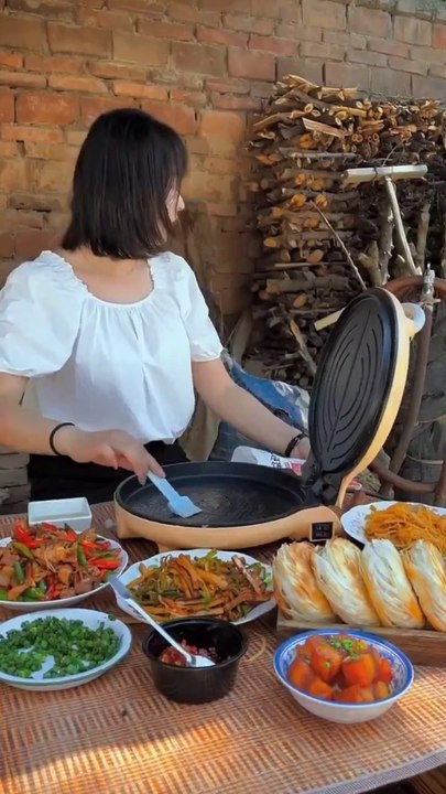 Chinese burger fresh fried eggs