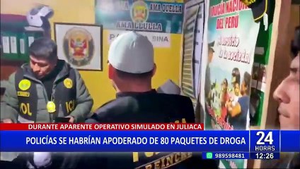 Télécharger la video: Agentes policiales habrían simulado operativo para apoderarse de 80 paquetes de droga