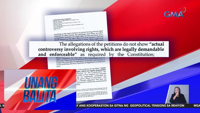 Hiling ni VP Duterte sa Korte Suprema – Ibasura ang mga petisyon kaugnay sa P125M confi funds ng OVP noong 2022 | Unang Balita