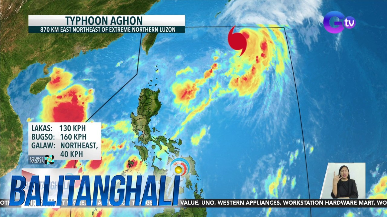 Mamayang hapon nasa labas na ng PAR ang Bagyong Aghon | BT
