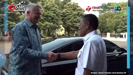 Menhan Prabowo Terima Kunjungan Menko Airlangga dan Sekjen OECD di Kemhan