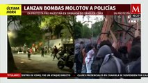 Protestan a favor de Palestina en embajada de Israel en México; lanzan bombas molotov