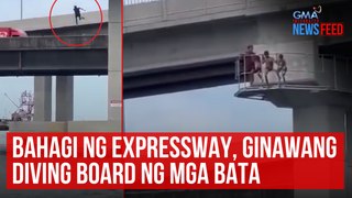 Bahagi ng expressway, ginawang diving board ng mga bata | GMA Integrated Newsfeed