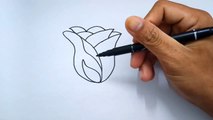 ROSE Drawing Easy _ How to Draw a Rose step by step _ HOW TO DRAW A ROSE
