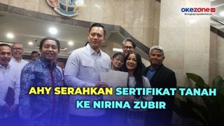 Momen Nirina Zubir Terima Sertifikat Tanah dari AHY