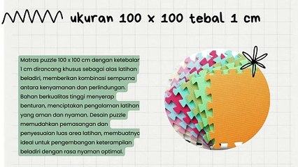 berbagai macam warna dan ukuran matras puzzle