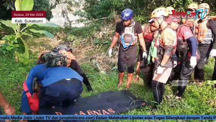 Hari Ke-3 Tim SAR Gabungan Berhasil Temukan Korban Hanyut di Sungai Cicatih - Kab. Sukabumi