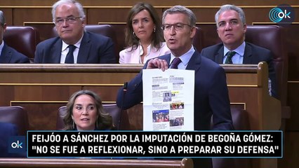 Feijóo a Sánchez por la imputación de Begoña Gómez: "No se fue a reflexionar, sino a preparar su defensa"