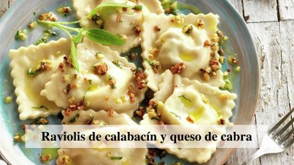 Raviolis de calabacín y queso de cabra