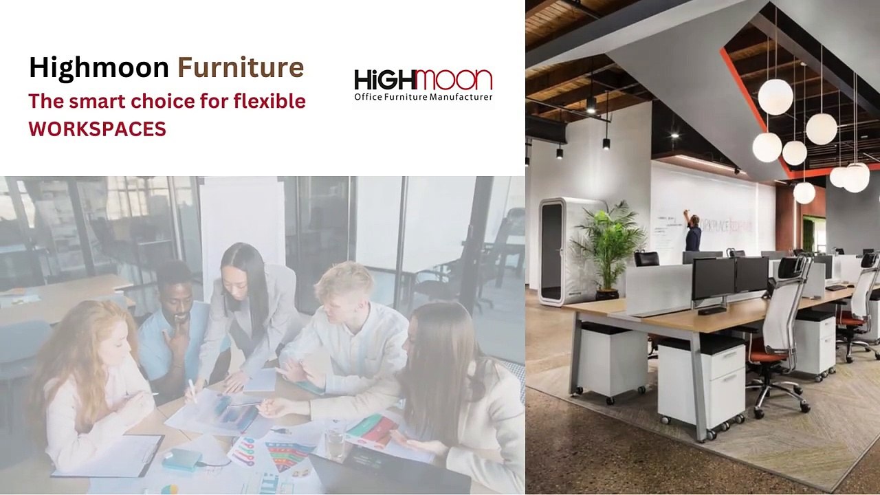Office Workstation Desk - Transform Your Office with Highmoon's Top 4 Cluster Workstations in Dubai