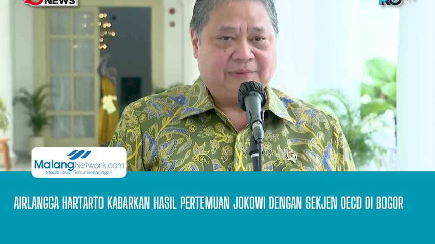 Airlangga Hartarto Kabarkan Hasil Pertemuan Presiden Jokowi Dengan Sekjen OECD Di Istana Bogor