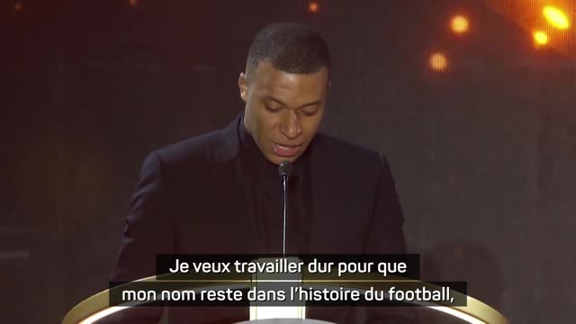 Globe Soccer Awards - Mbappé : "Travailler dur pour que mon nom reste dans l'histoire"