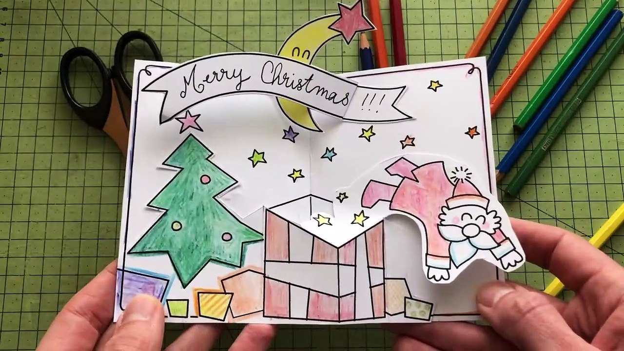 X-mas Santa Claus Pop-up Card Template