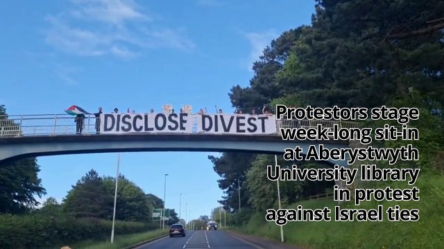 Protestors stage sit-in at Aberystwyth University library in protest against Israel ties