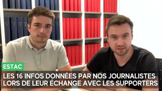 Les 16 informations sur l'Estac données par nos journalistes lors de l'échange avec les supporters