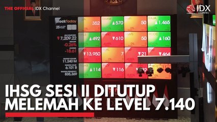 IHSG Sesi II Ditutup Melemah ke Level 7.140