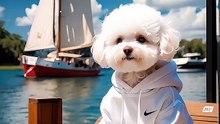 Puppy also has a dream to travel to the sea. #dog #animals #smartpet #smartdog #cutepets #bichonfrise.