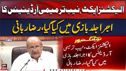 "Elections Act, NAB Amendment Ordinance issued in haste," Raza Rabbani