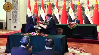 الرئيس عبد الفتاح السيسي والرئيس الصيني يشهدان مراسم التوقيع على وثائق واتفاقيات التعاون بين البلدين