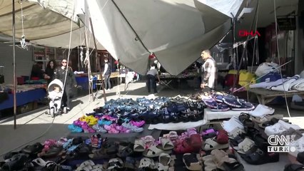 Pazar yerinde kalan araç tezgah oldu