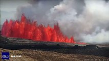 Nuova eruzione vulcanica dal cratere Sundhnukur in Islanda: le spettacolari immagini delle lingue di fuoco