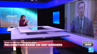 Spain's Foreign Minister Jose Manuel Albares speaks to FRANCE 24