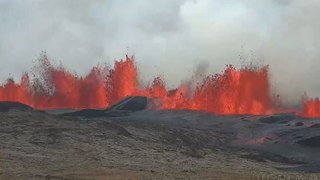 Watch: Iceland volcano erupts shooting bright orange lava into the air