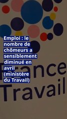 Emploi : le nombre de chômeurs a sensiblement diminué en avril (ministère du Travail)