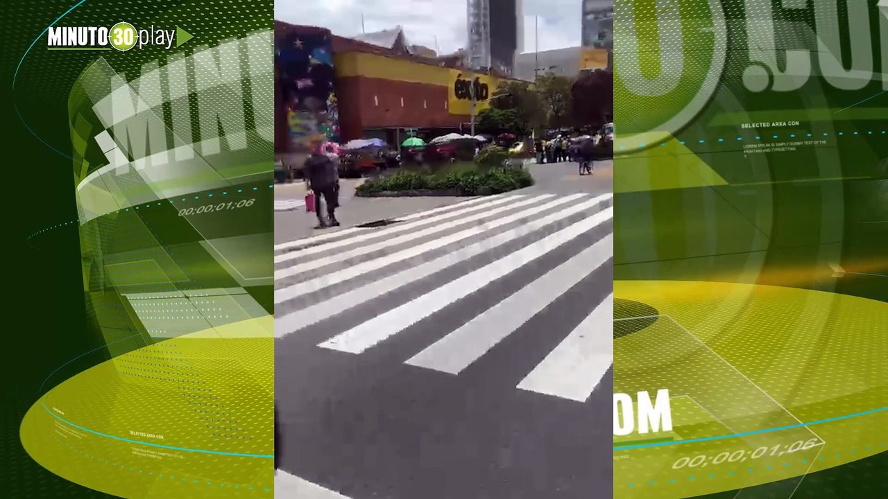 Así está la Av. Oriental por manifestación de taxistas en Medellín
