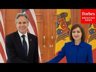 Secretary Of State Antony Blinken Holds Joint Press Conference With Moldova’s President Maia Sandu