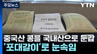 중국산 콩을 국내산으로 둔갑...'포대갈이'로 눈속임 / YTN