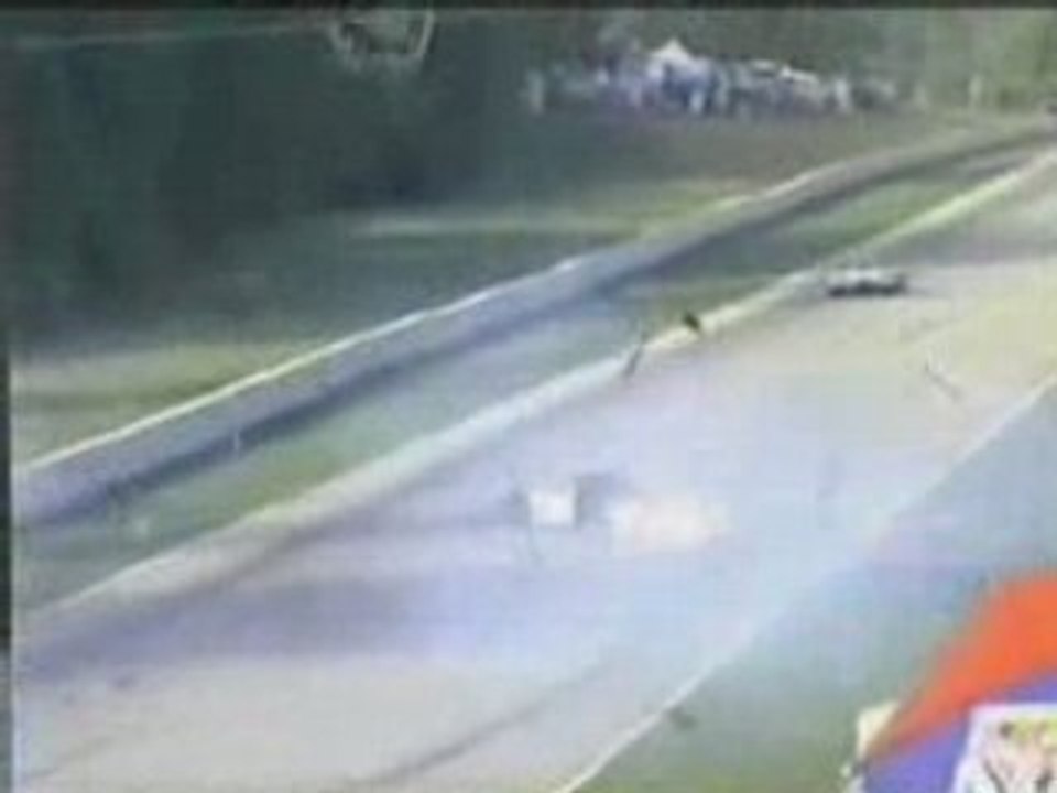 Flying indy car crash