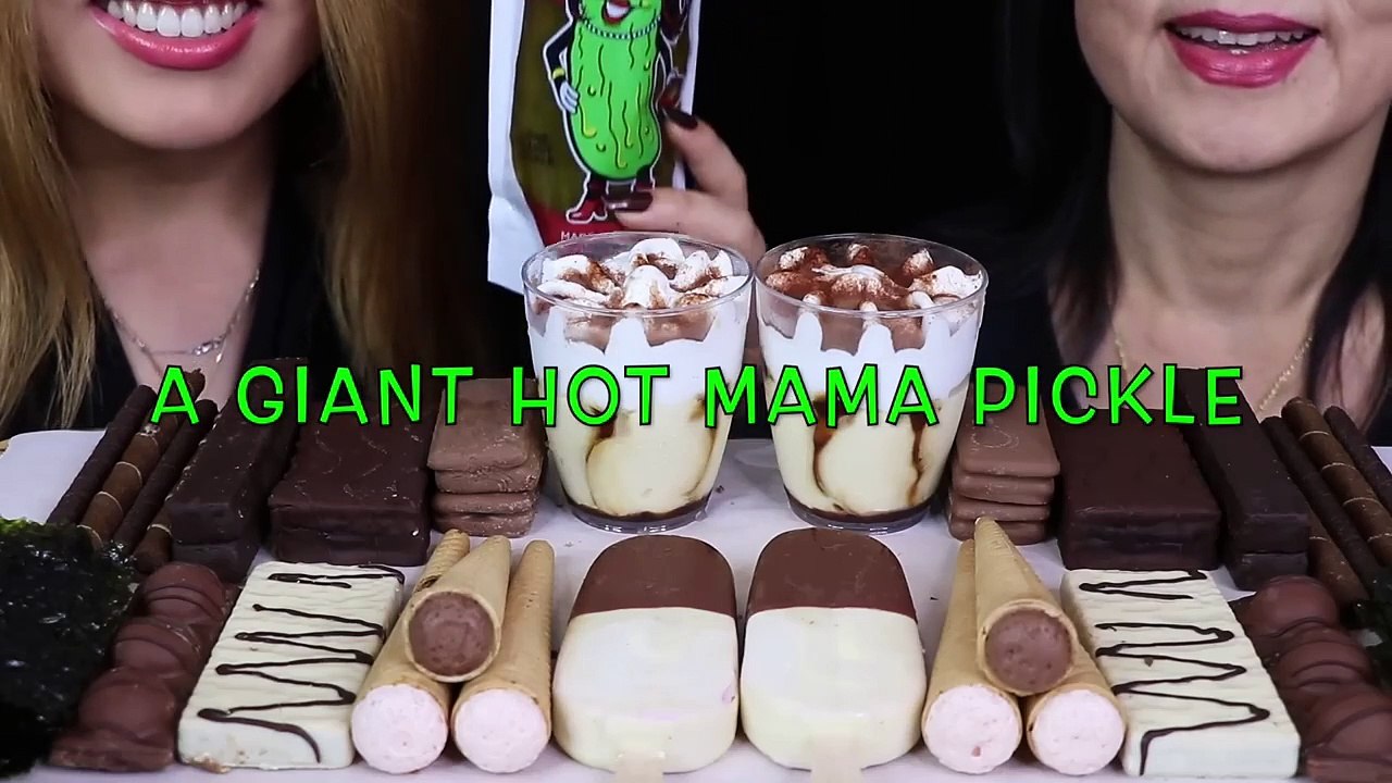 ASMR MILK & WHITE CHOCOLATE RACE! BIG CHOCOLATE ICE CREAM BARS, GELATO CUPS, ZEBRA BARS, CHOCO CONES