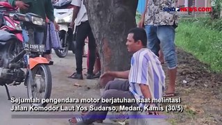 Ada Tumpahan Oli di Jalan, Sejumlah Pengendara Motor di Medan Berjatuhan