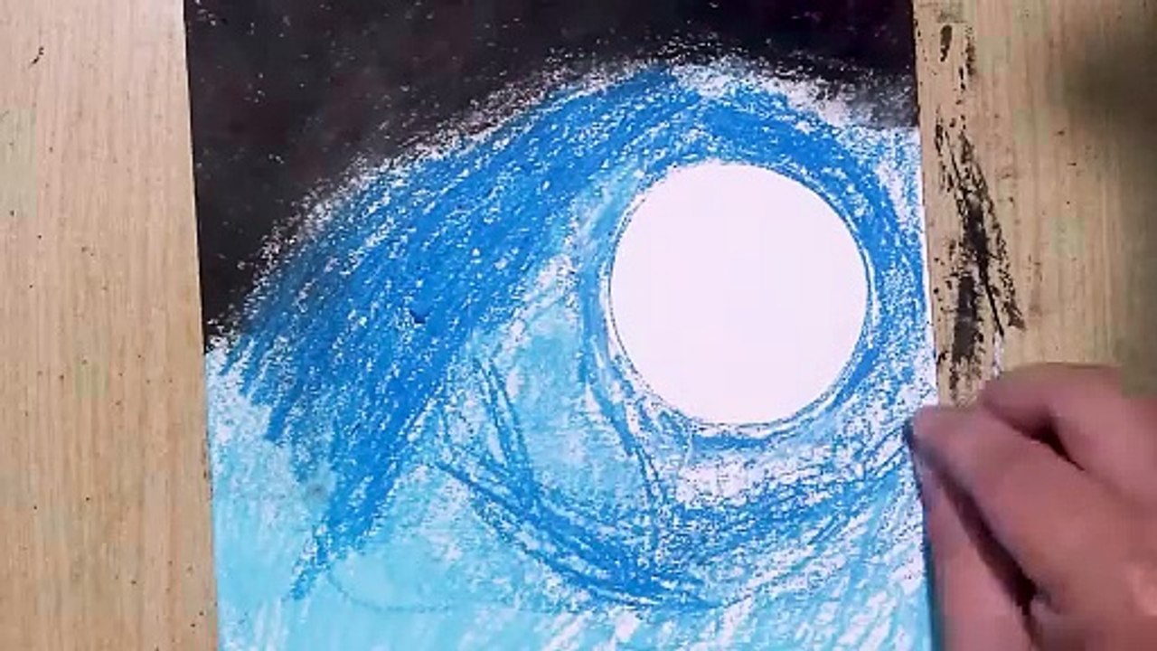 DRAWING OF A LONELY MAN LOOKING AT THE MOON ALONE How to paint