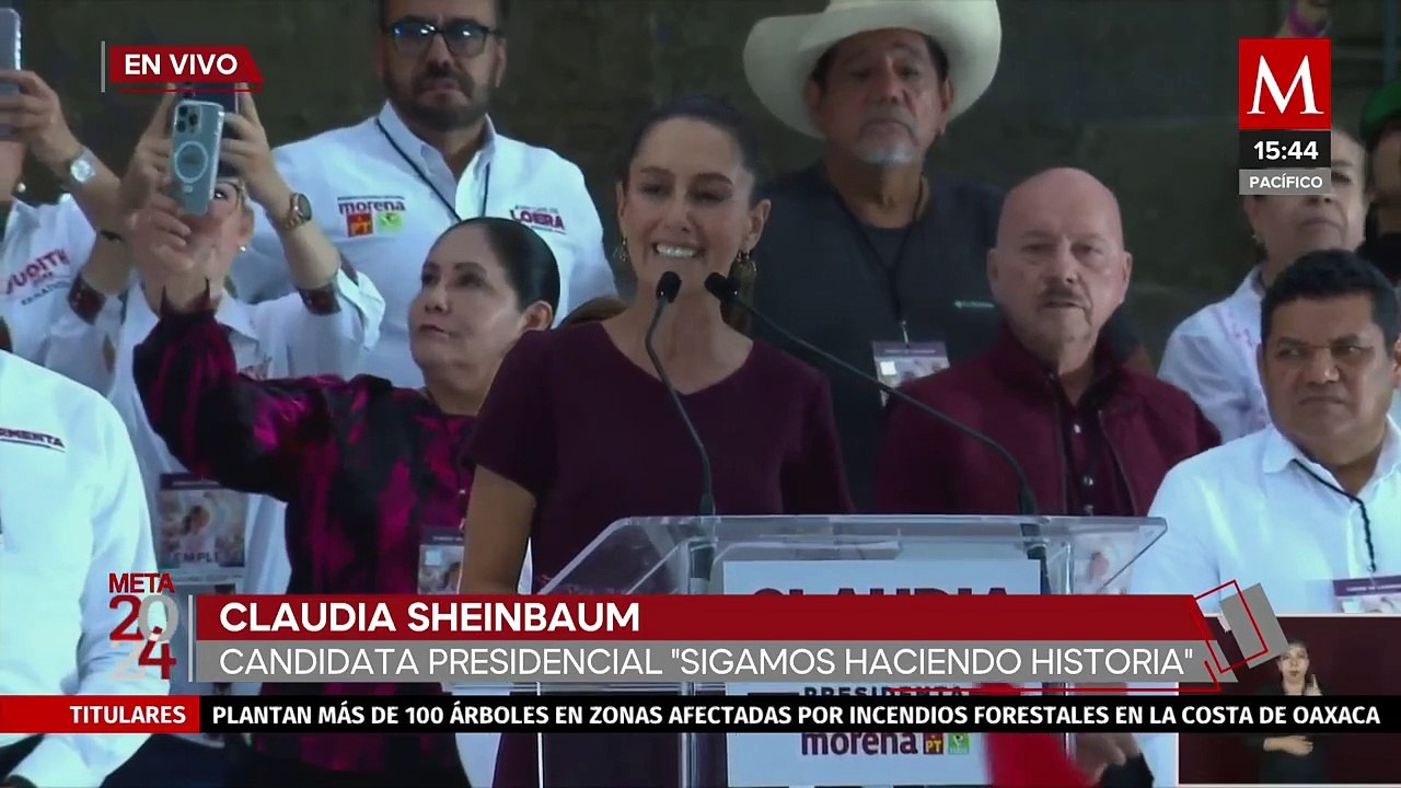 Claudia Sheinbaum inicia su mensaje de cierre de campaña en el Zócalo Capitalino