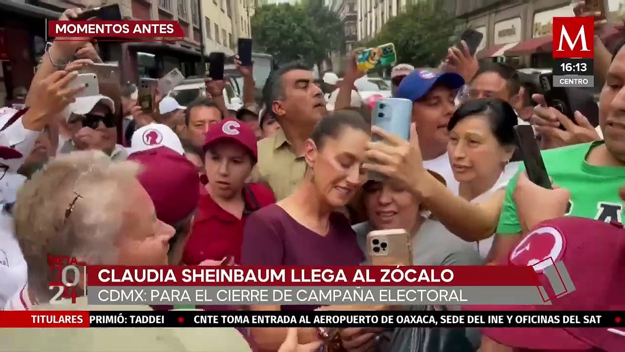 Claudia Sheinbaum llega al Zócalo Capitalino para su cierre de Campaña