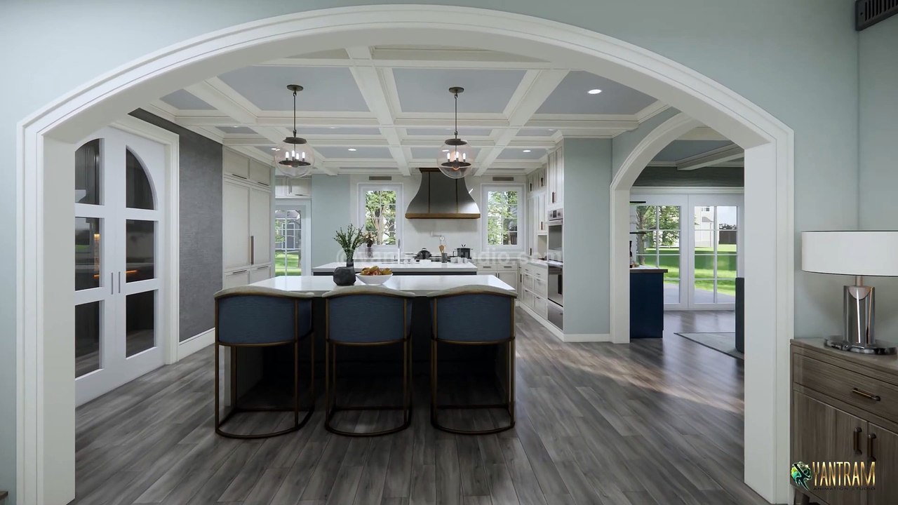 Step Inside: Immersive 3D Architectural Walkthroughs Unveil Stunning Kitchen and Living Room Interior Designs