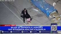 Juliaca: mujer se agarra a golpes con delincuentes para salvar a su pareja